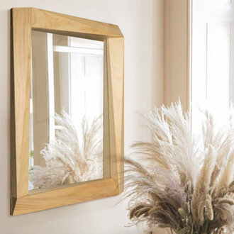 Radbourne Decorative Wall Mirror - Large Rectangle Accent Mirrors 24 X 32 Gorgeous 3D Shape Wood Frame Silver Mirror For Bedroom Living Room Bathroom Entryway