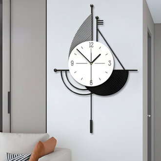 Fairlaine Decorative Pendulum Wall Clock 24 Abstract Silent Analogue Metal Clock Home Office Decor Gifts