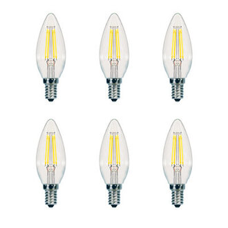 Wilfred 4 Watt 40 Watt Equivalent C11 LED Dimmable Light Bulb E12Candelabra Base