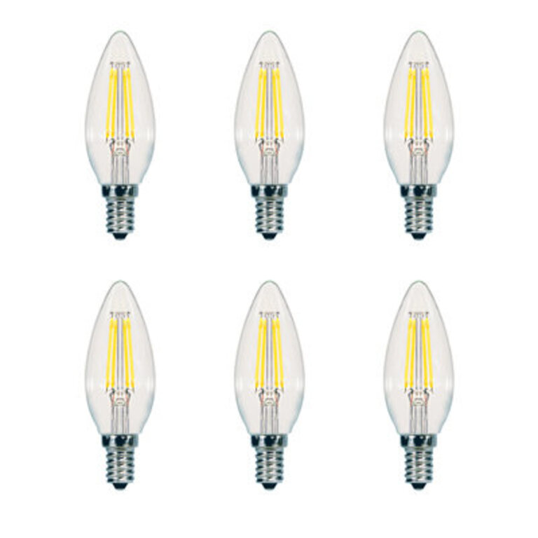Wilfred 4 Watt 40 Watt Equivalent C11 LED Dimmable Light Bulb E12Candelabra Base