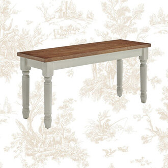 Ivor 40 Two Tone Solid Wood Farmhouse Dining Bench