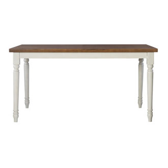 Io 60 Two Tone Solid Wood Farmhouse Dining Table
