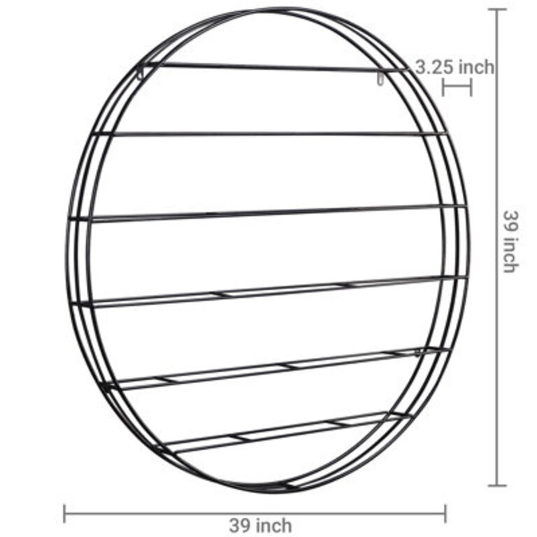 Decorative Circle Black Wire Wall Mounted Wine Rack