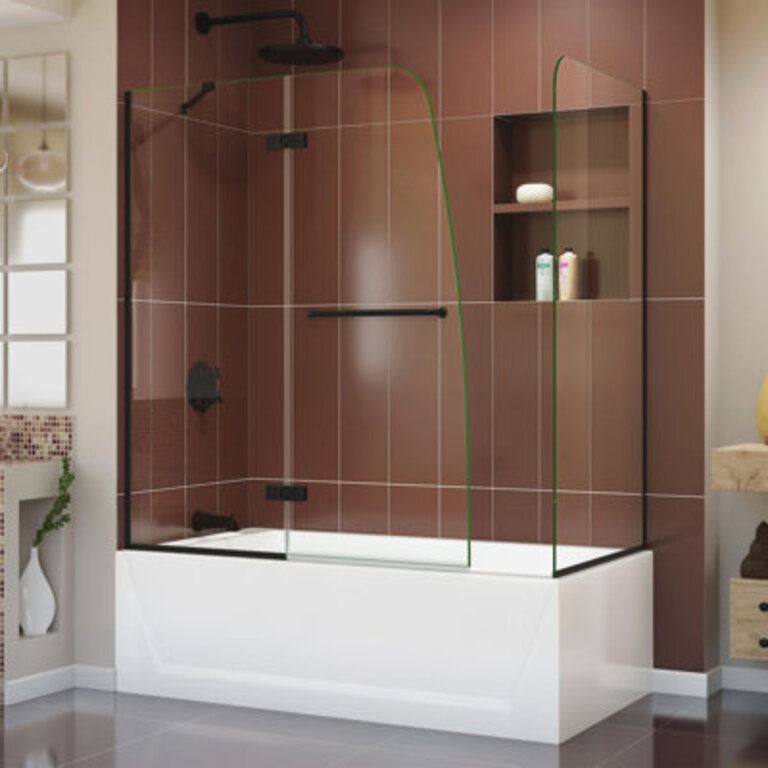 Aqua Ultra 57 W x 58 H Semi-Frameless Tub Door with Return Panel