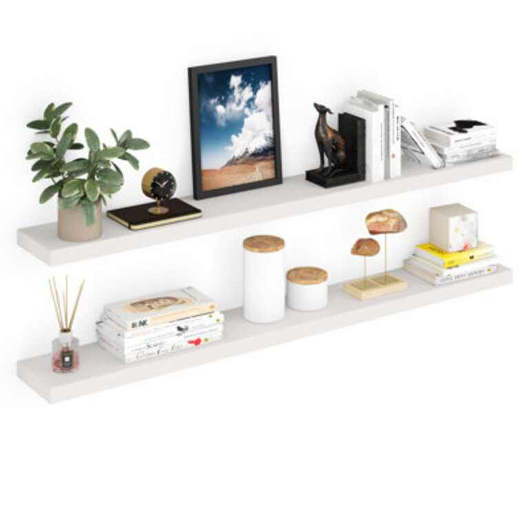 Miami 60 W x 8 D Floating Shelves Set with Invisible Wall Mount Brackets