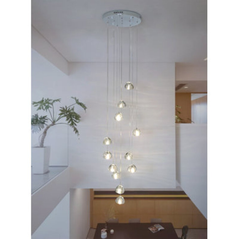 Bigham 12 - Light Cluster Chandelier LED Long High Ceiling Pendant for Stairs