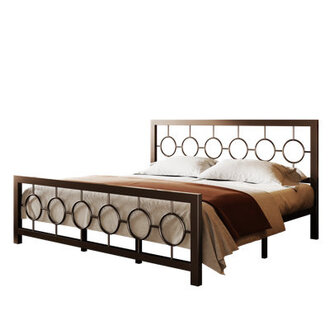 Avren Oriental Vintage Style Metal Platform Bed