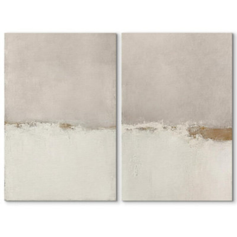 Beige Grey Paint Strokes Abstract Grunge Landscape Prints Modern Art Minimalist Neutral Decor