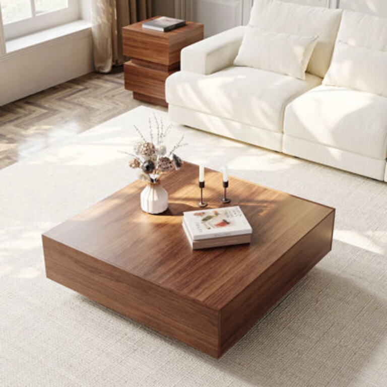 Cristyle Wood Living Room Table Square Coffee Table Fully-assembled