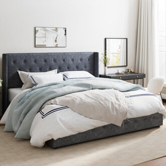 Albertien Lift Up Wingback Upholstered Platform Bed