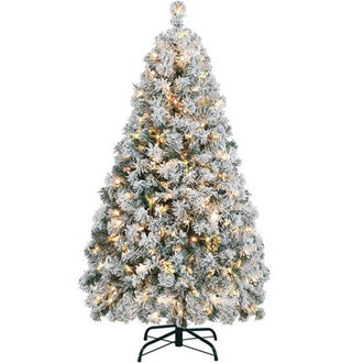 Ericka Pre-lit Flocked Artificial Christmas Tree