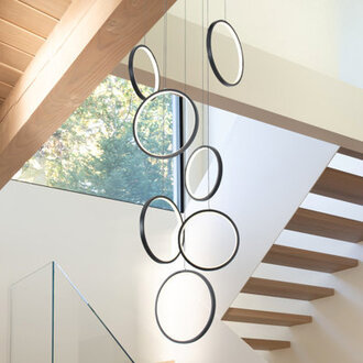 Fredel Dimmable LED Geometric Chandelier Hanging Pendant for Staircase Stairs