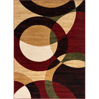 Bingo Red Modern Geometric Rug