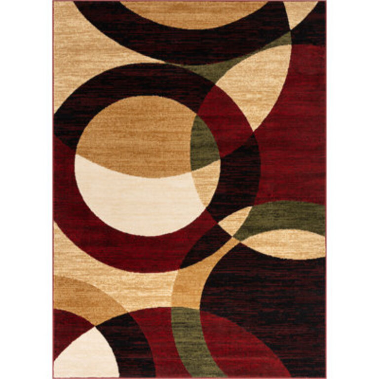 Bingo Red Modern Geometric Rug