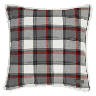 Wallace Plaid Cinder Cotton Throw Pillow