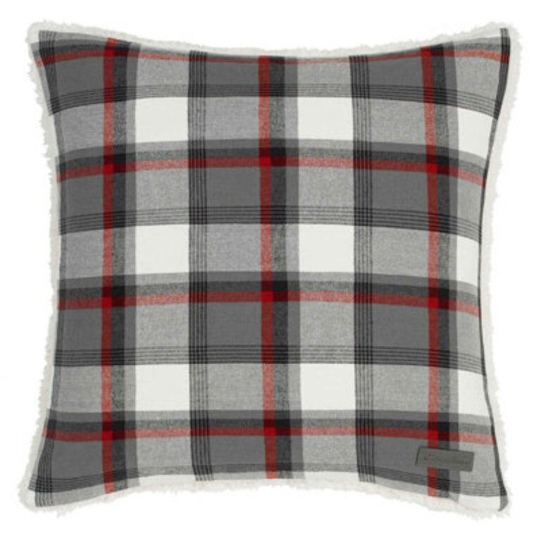 Wallace Plaid Cinder Cotton Throw Pillow