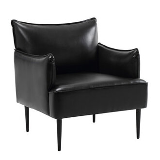 Exquisite Accent Chair With Armrests In PU Material Comfortable Side Chair For OfficeLiving Room And Reading Room