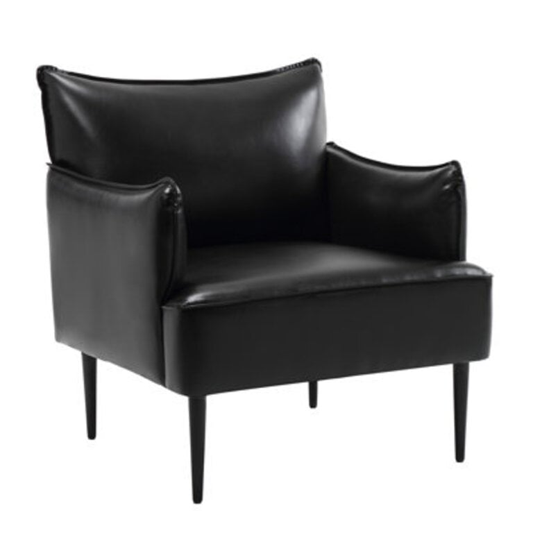 Exquisite Accent Chair With Armrests In PU Material Comfortable Side Chair For OfficeLiving Room And Reading Room