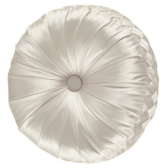 Satinique - Coverlet Tufted Round Decorative Throw Pillow