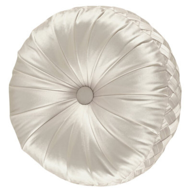 Satinique - Coverlet Tufted Round Decorative Throw Pillow
