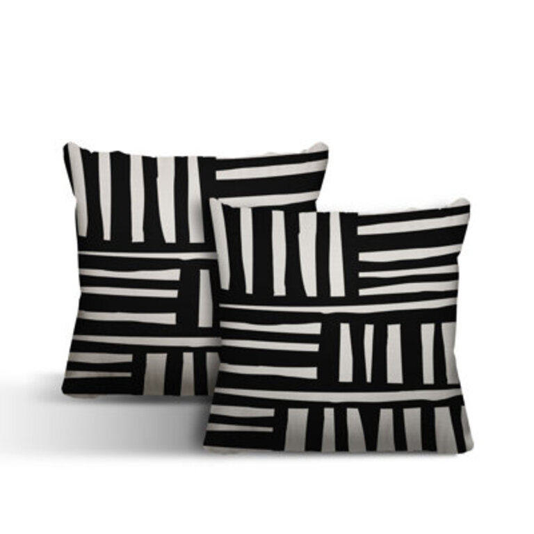 Indoor  Outdoor Abstract Square Throw Pillow