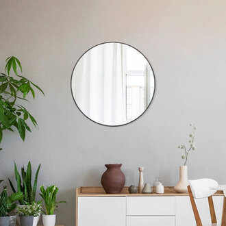 Modern Round Framed Wall Mounted Mirror