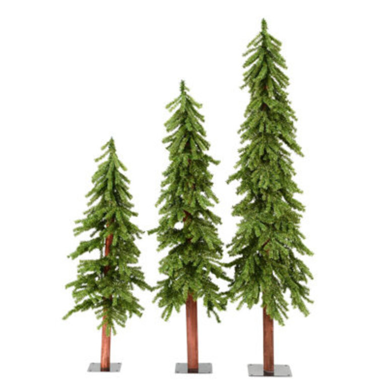 Natural Alpine 3 Piece Artificial Christmas Tree Set