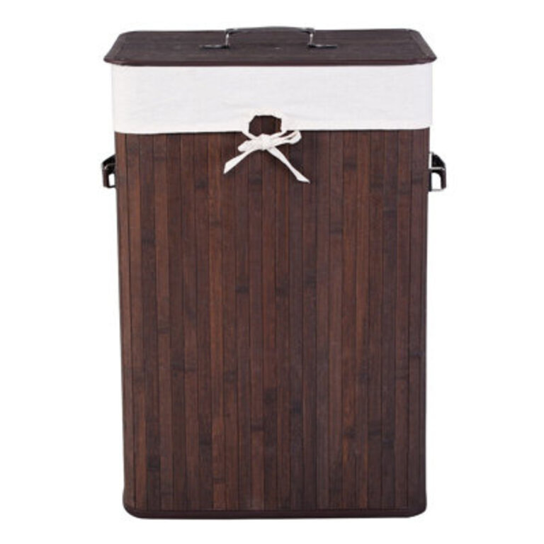 236 H X 157 W X 118 D Bamboo Laundry Hamper With Handle and Lid 19 Gal