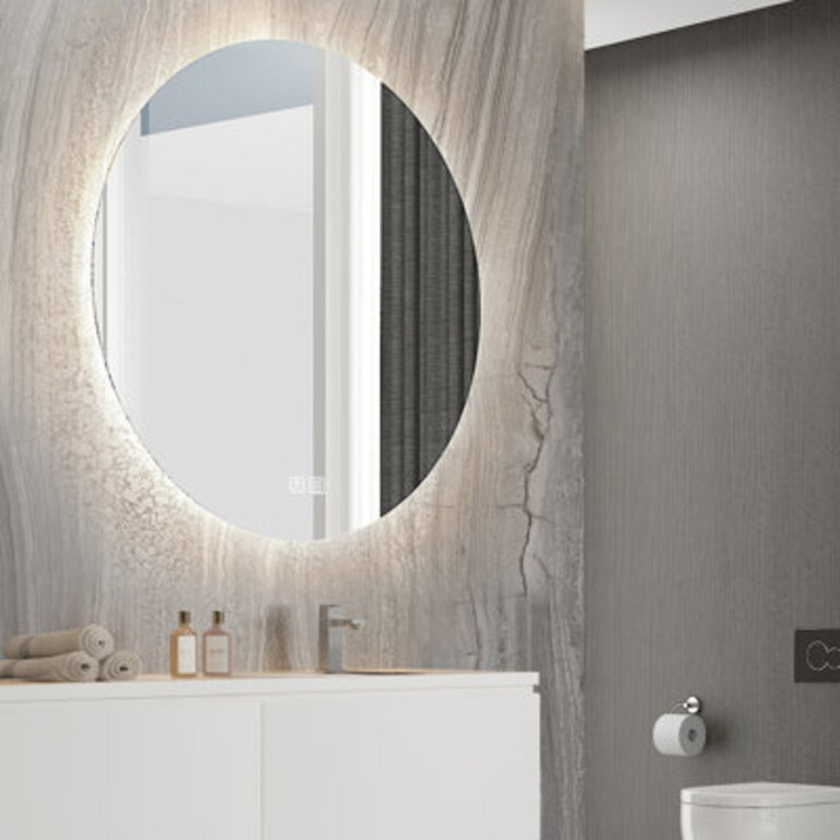 Naliyah Altus Round Lighted Wall Mounted Bathroom  Vanity Mirror