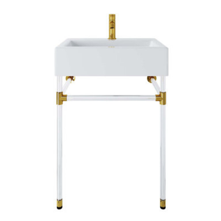 Redeem 24 Silver Stainless Steel Wall-Mount Bathroom Vanity In Silver White