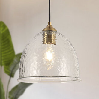 Meya 1 - Light Large Dome Textured Glass Pendant