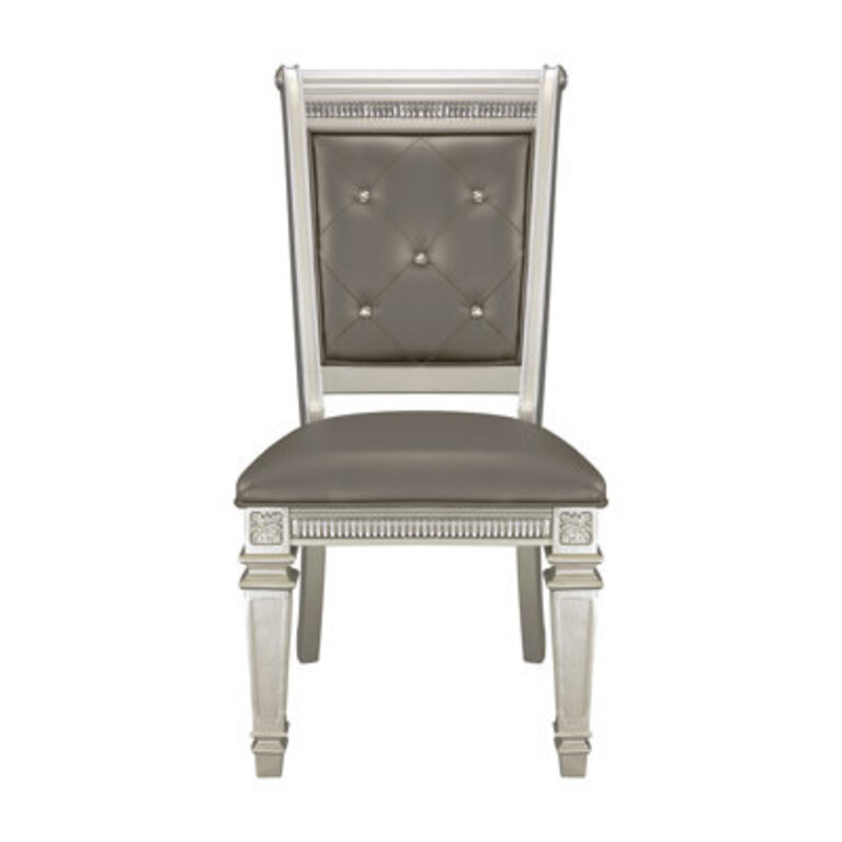Senger Upholstered Side Chair in Silver