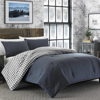 Eddie Bauer Kingston Navy Reversible Duvet Cover Set