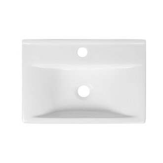 18 x 12 White Rectangular Ceramic Wall Mount Bathroom Sink with Faucet Hole