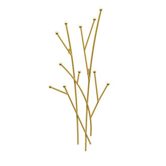 Modern 11-Hook Wall Mounted Coat Rack in Gold with Tree Branch Shape