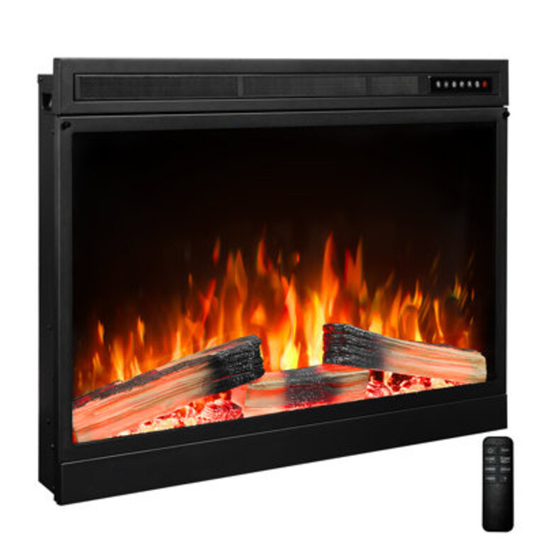 36Electric Fireplace InsertFour 3D Colour with Log and Flame Adjustable Flame Speed