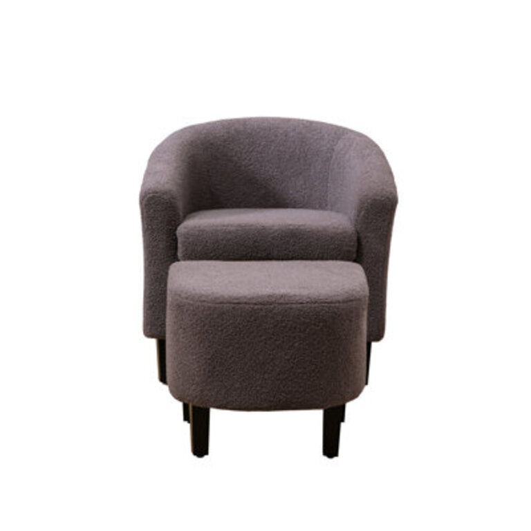 Barkley 27 Wide Sherpa Barrel Chair and Ottoman