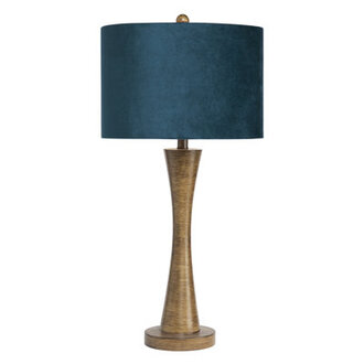 Kuala 31 Resin Table Lamp with Velvet Drum Shade