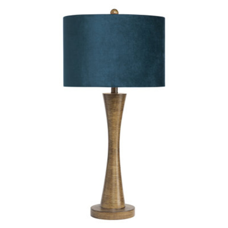 Kuala 31 Resin Table Lamp with Velvet Drum Shade