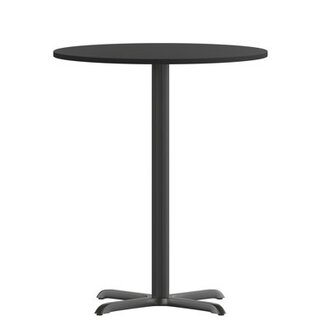 Carrus Round Laminate Dining Table Top with X-Shaped Base