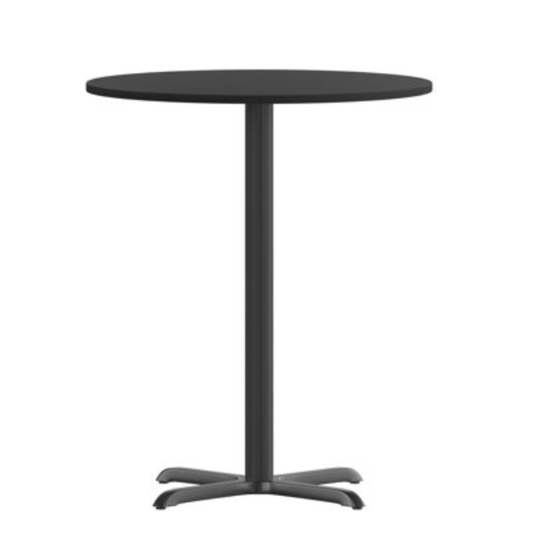 Carrus Round Laminate Dining Table Top with X-Shaped Base