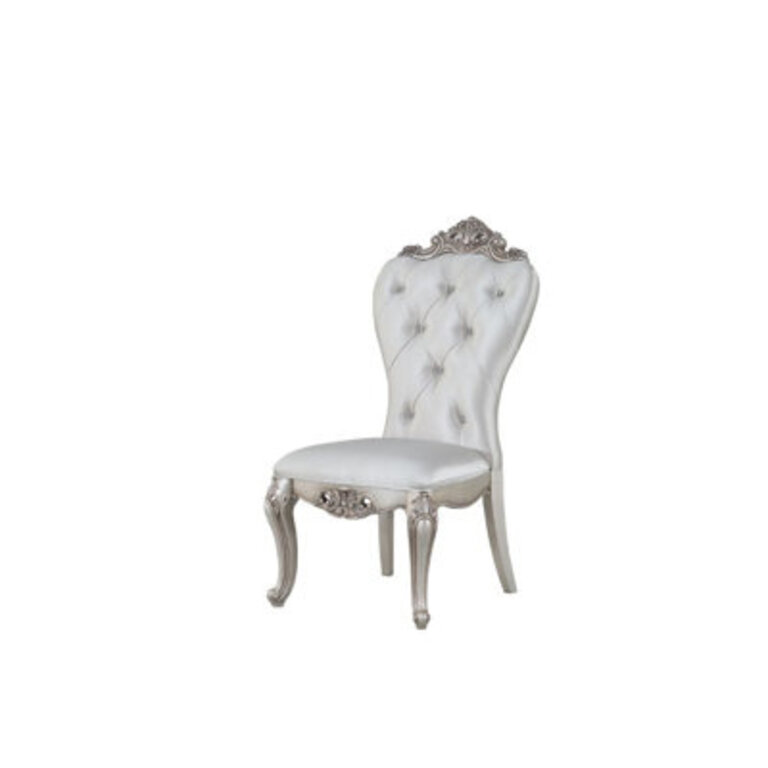Portis Fabric Upholstered Queen Anne Back Side Chair in Cream
