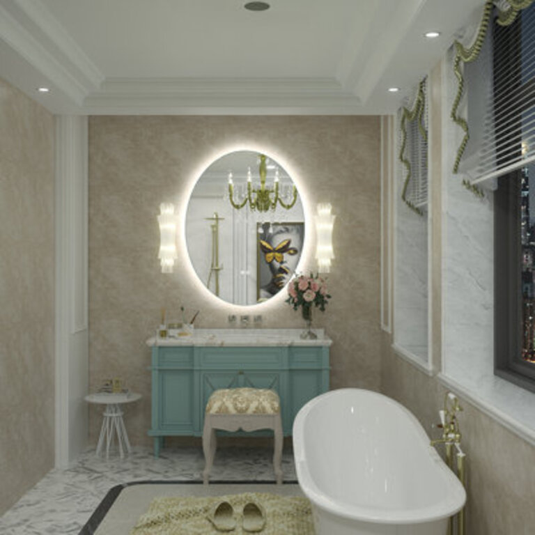 Aevar UL Certified LED Anti-Fog Tempered Glass Oval BathroomVanity Mirror with 3-Year Warranty