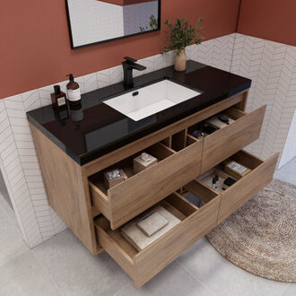 Vickye 4724 Single Bathroom Vanity with Plastic Top