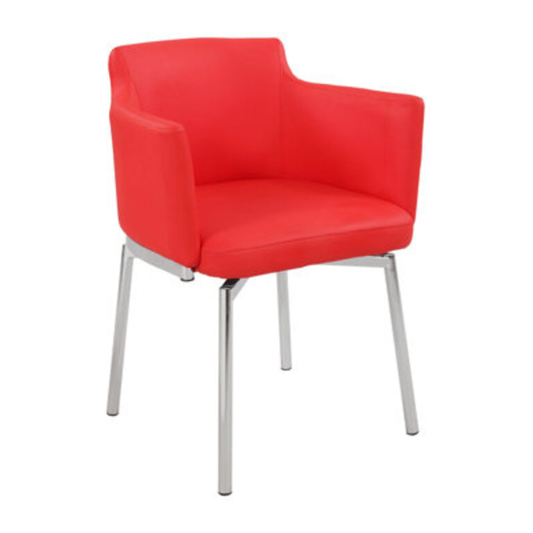 Beisel Contemporary Swivel Arm Chair w Steel Legs