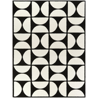 Donna Geometric WhiteBlack Area Rug