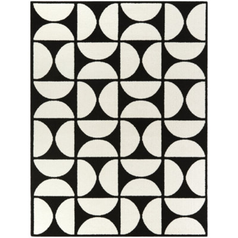 Donna Geometric WhiteBlack Area Rug