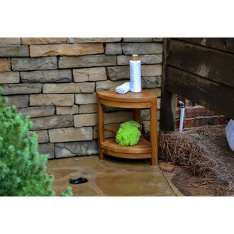 13 W Teak Corner Shower Bench