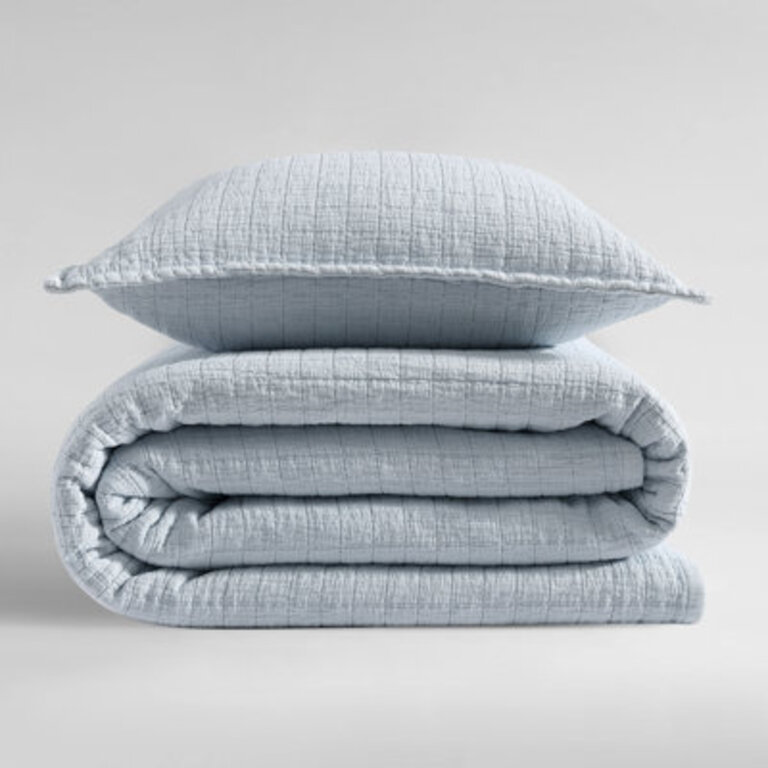 Calvin Klein Essential Garment Washed Light Blue Standard Sham Set