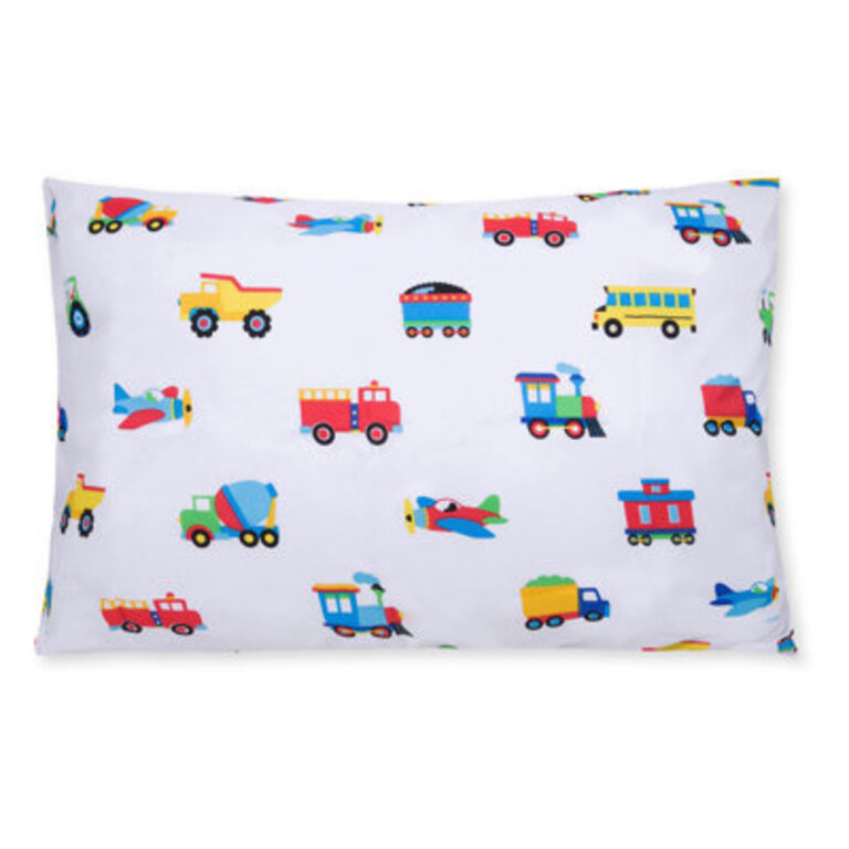 Wildkin Trains Planes  Trucks Microfiber Pillowcase - Standard